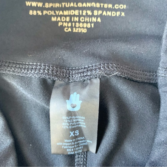 Spiritual Gangster Lotus Leggings black & gold print - Picture 10 of 16